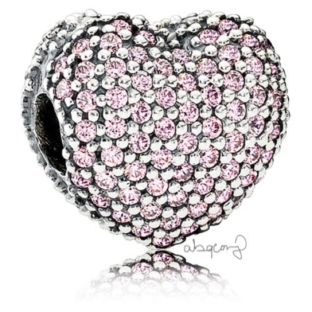 Pandora 791427PCZ Sterling Silver Open My Heart EUC Clip w/ Pink Zirconia